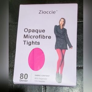NIB Zioccie 80 Denier Opaque Microfibre Tights Hot Pink